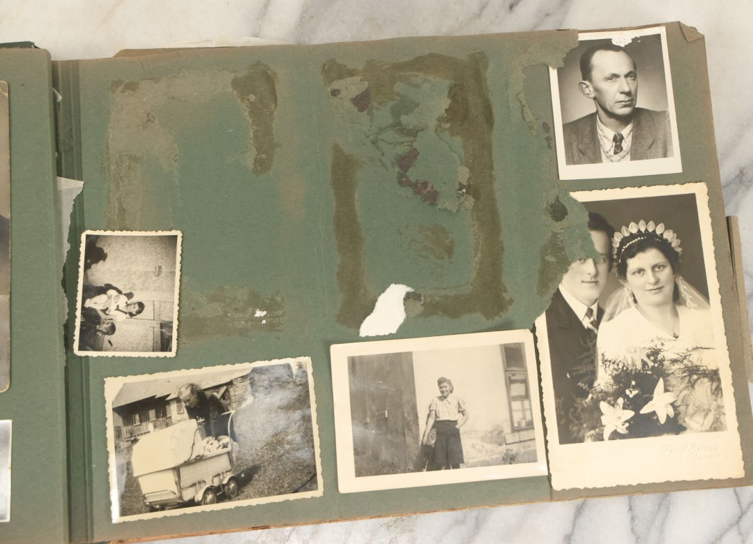Lot 161 - Vintage Snapshot Photo Album Including Many Photos Of A Funeral, Casket, Etc., Note Many Photos Removed, Cut Out