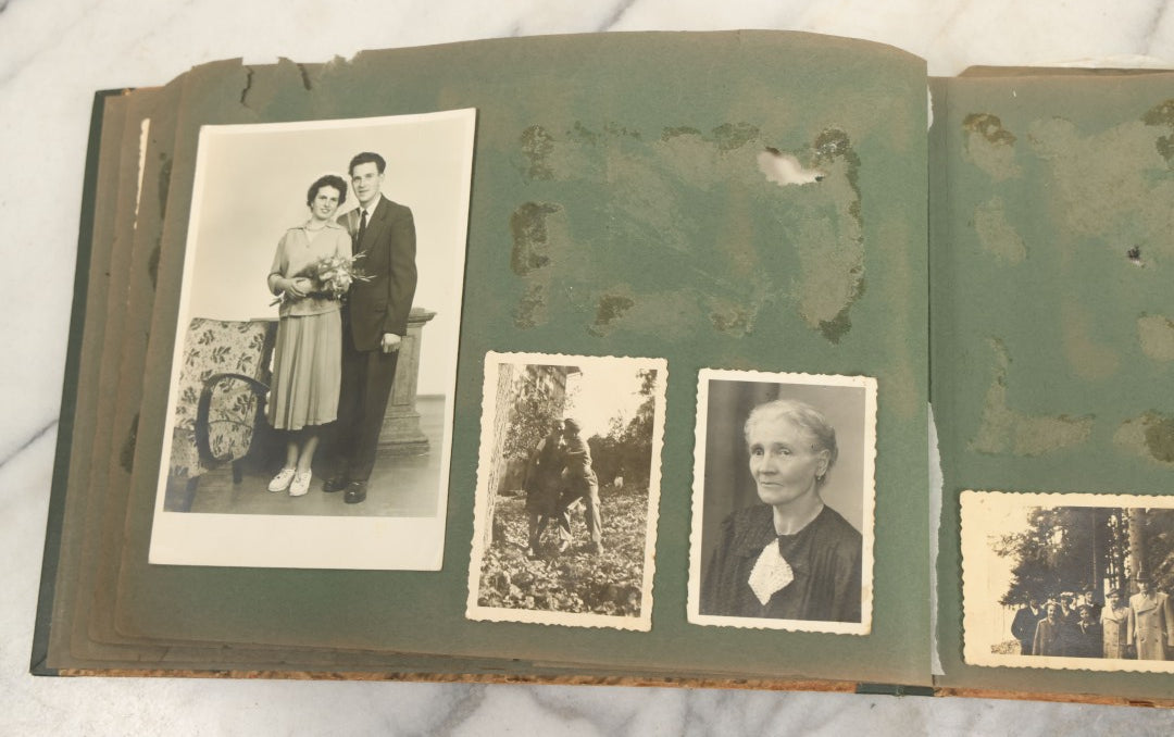 Lot 161 - Vintage Snapshot Photo Album Including Many Photos Of A Funeral, Casket, Etc., Note Many Photos Removed, Cut Out