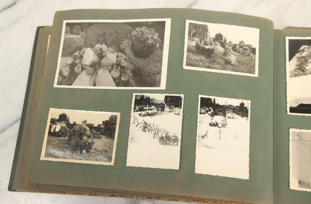 Lot 161 - Vintage Snapshot Photo Album Including Many Photos Of A Funeral, Casket, Etc., Note Many Photos Removed, Cut Out
