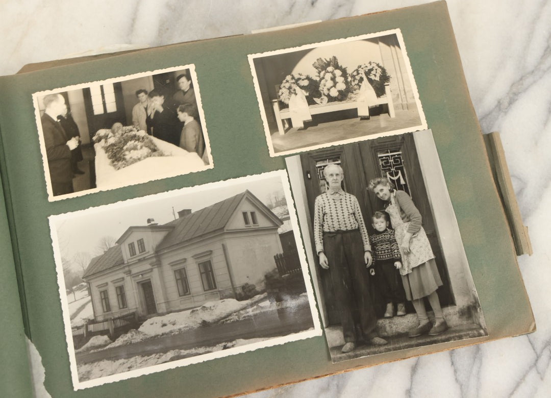 Lot 161 - Vintage Snapshot Photo Album Including Many Photos Of A Funeral, Casket, Etc., Note Many Photos Removed, Cut Out