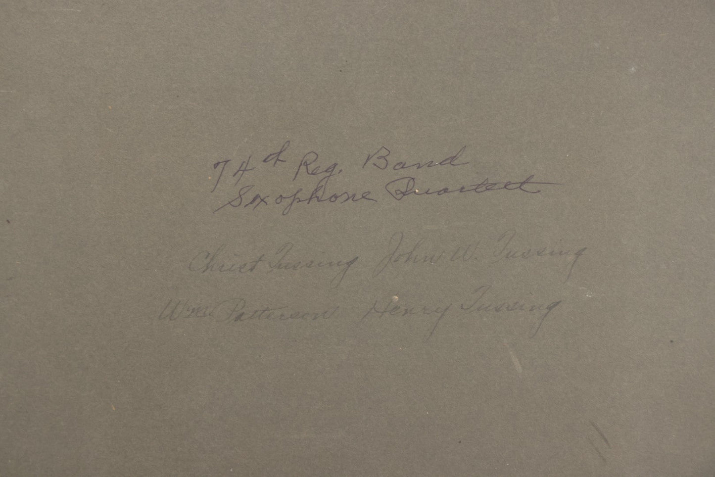 Lot 163 - Antique Boarded Photograph Of The 75th Regiment Band, Saxophone Quartet, With Identifications On Verso