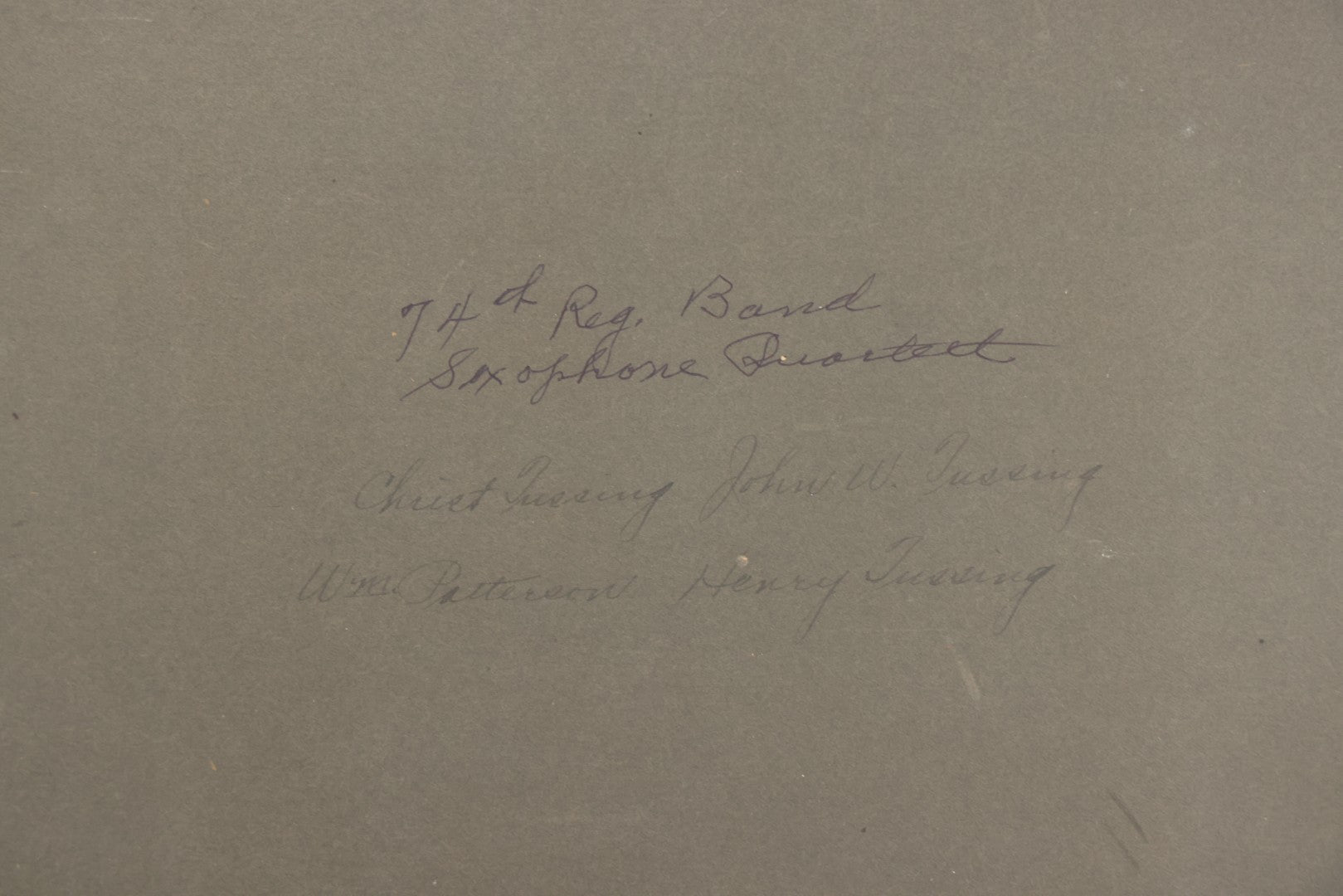 Lot 163 - Antique Boarded Photograph Of The 75th Regiment Band, Saxophone Quartet, With Identifications On Verso