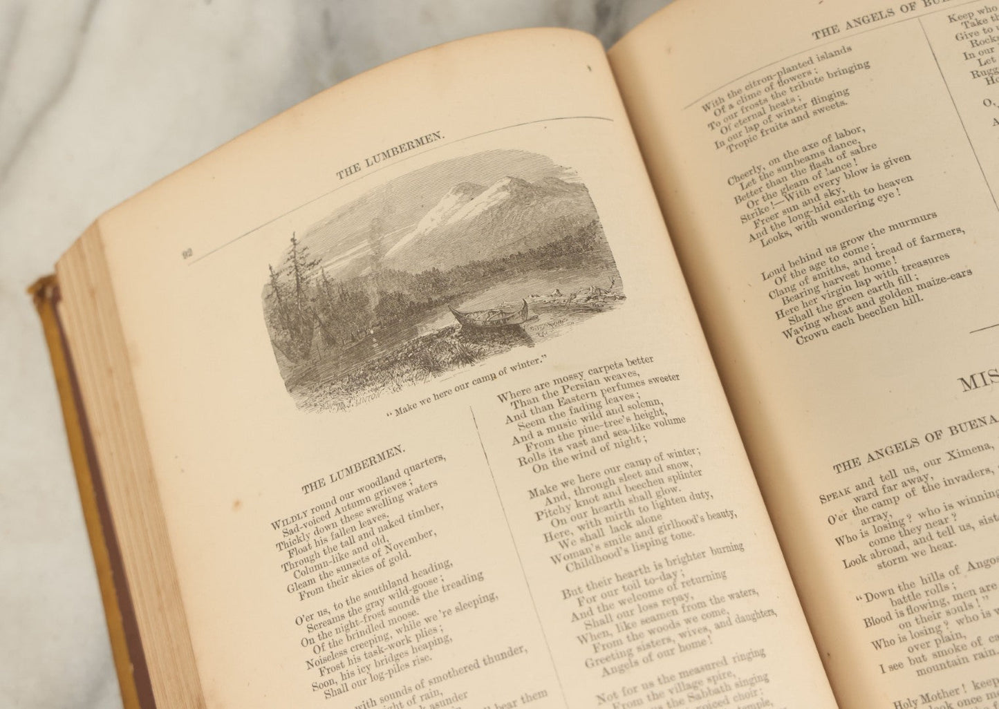 Lot 169 - "The Complete Poetical Works Of John Greenleaf Whittier" Antique Poetry Book With Numerous Illustrations, Houghton, Mifflin, And Company, Boston, And The Riverside Press, Cambridge, Massachusetts, 1884