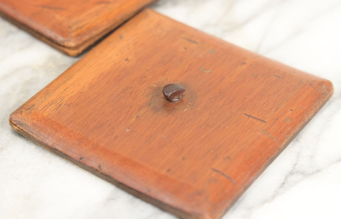 Lot 013 - Antique Wooden Tea Caddy With Intricate Star Inlaid Design, Lift Top Lid, Two Interior Lids