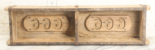 Lot 015 - Antique Wooden Double Brick "666" Mold Form 