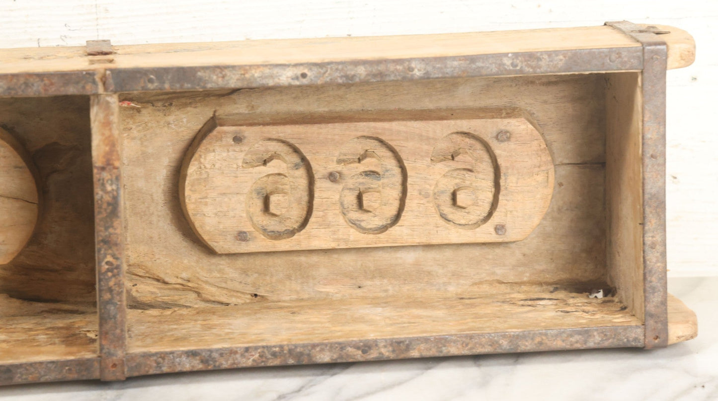 Lot 015 - Antique Wooden Double Brick "666" Mold Form 
