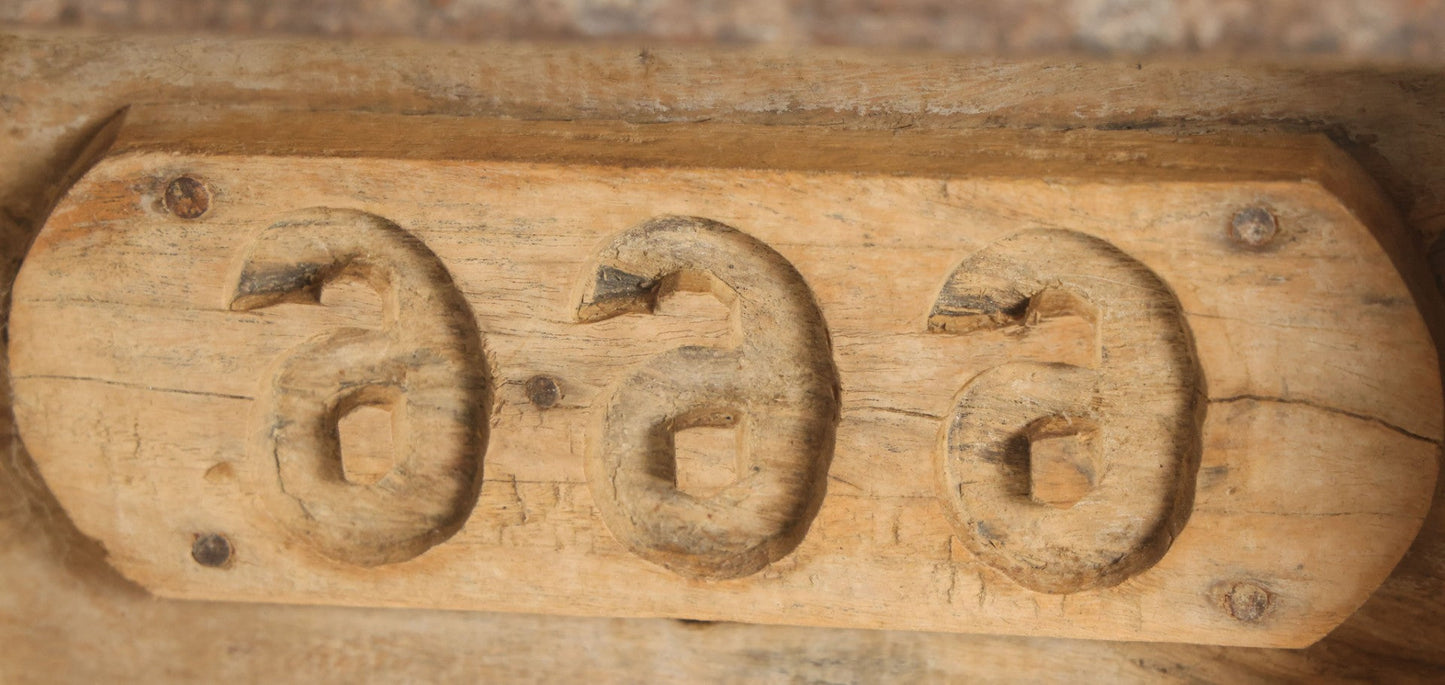 Lot 015 - Antique Wooden Double Brick "666" Mold Form 