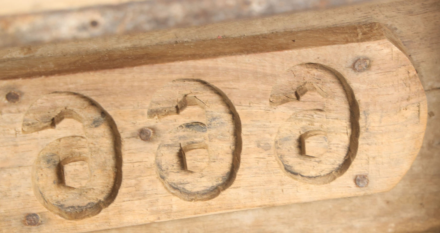 Lot 015 - Antique Wooden Double Brick "666" Mold Form 