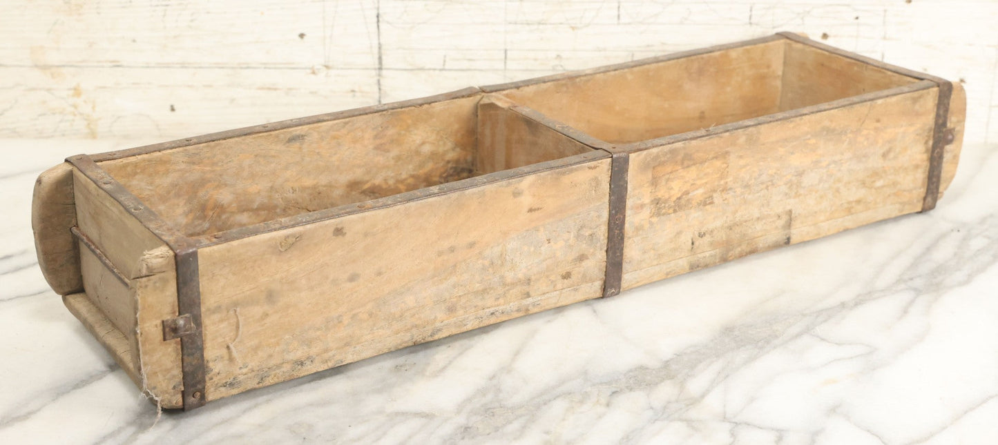 Lot 015 - Antique Wooden Double Brick "666" Mold Form 