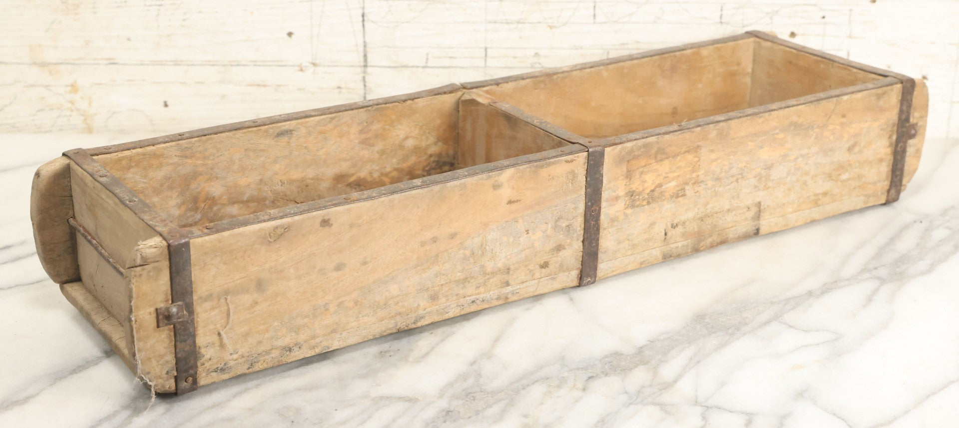 Lot 015 - Antique Wooden Double Brick "666" Mold Form 
