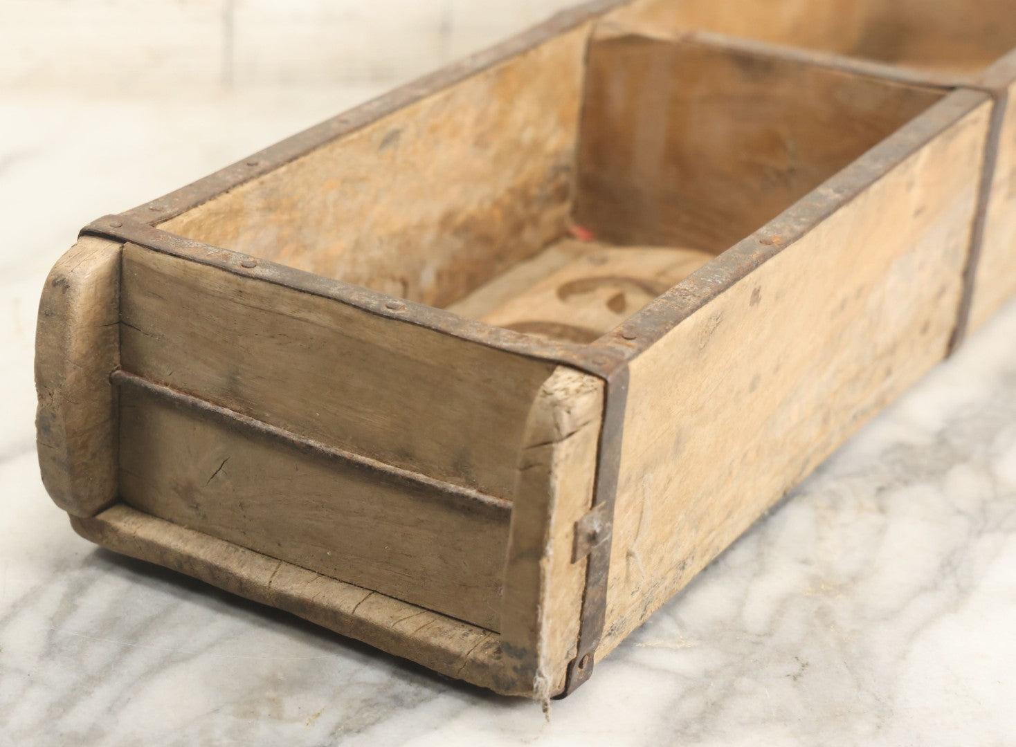 Lot 015 - Antique Wooden Double Brick "666" Mold Form 