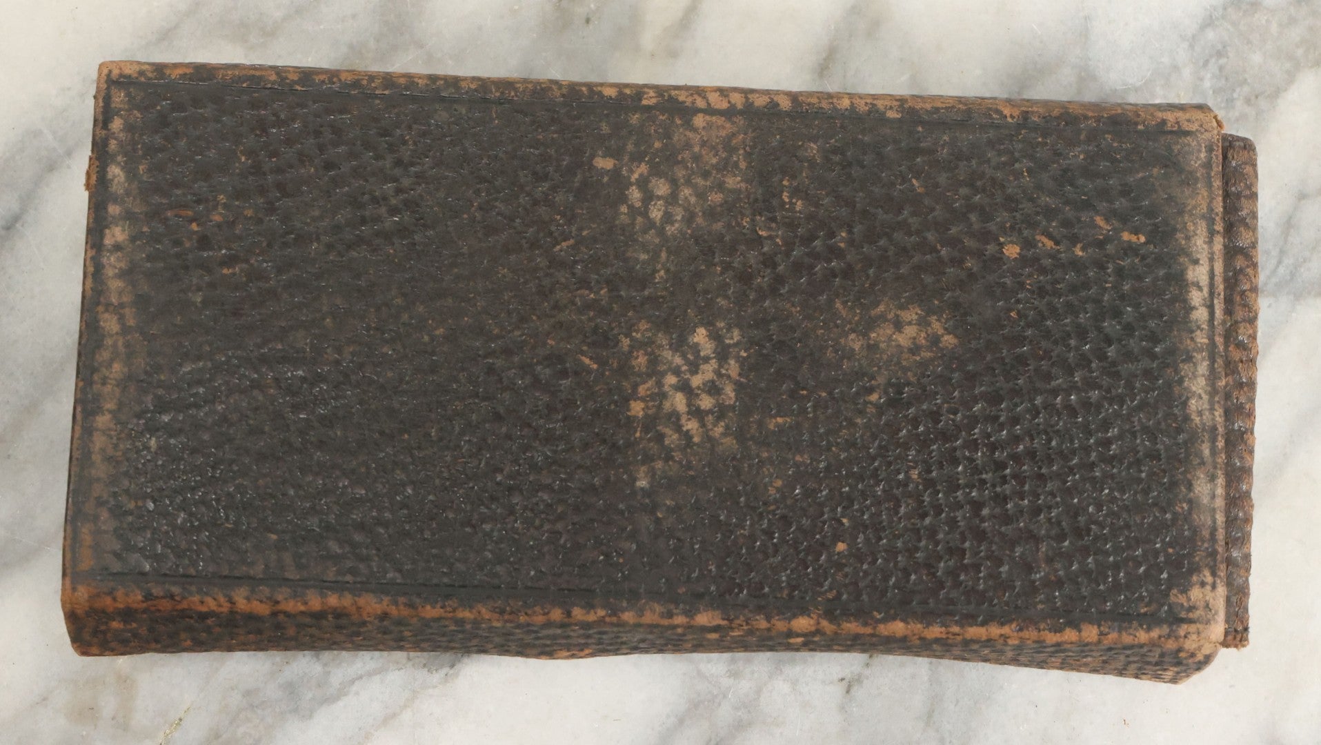 Lot 018 - Antique Sharp & Smith Surgical Instruments Kit In Fold Up Leather Case, 14 Pieces, As Found