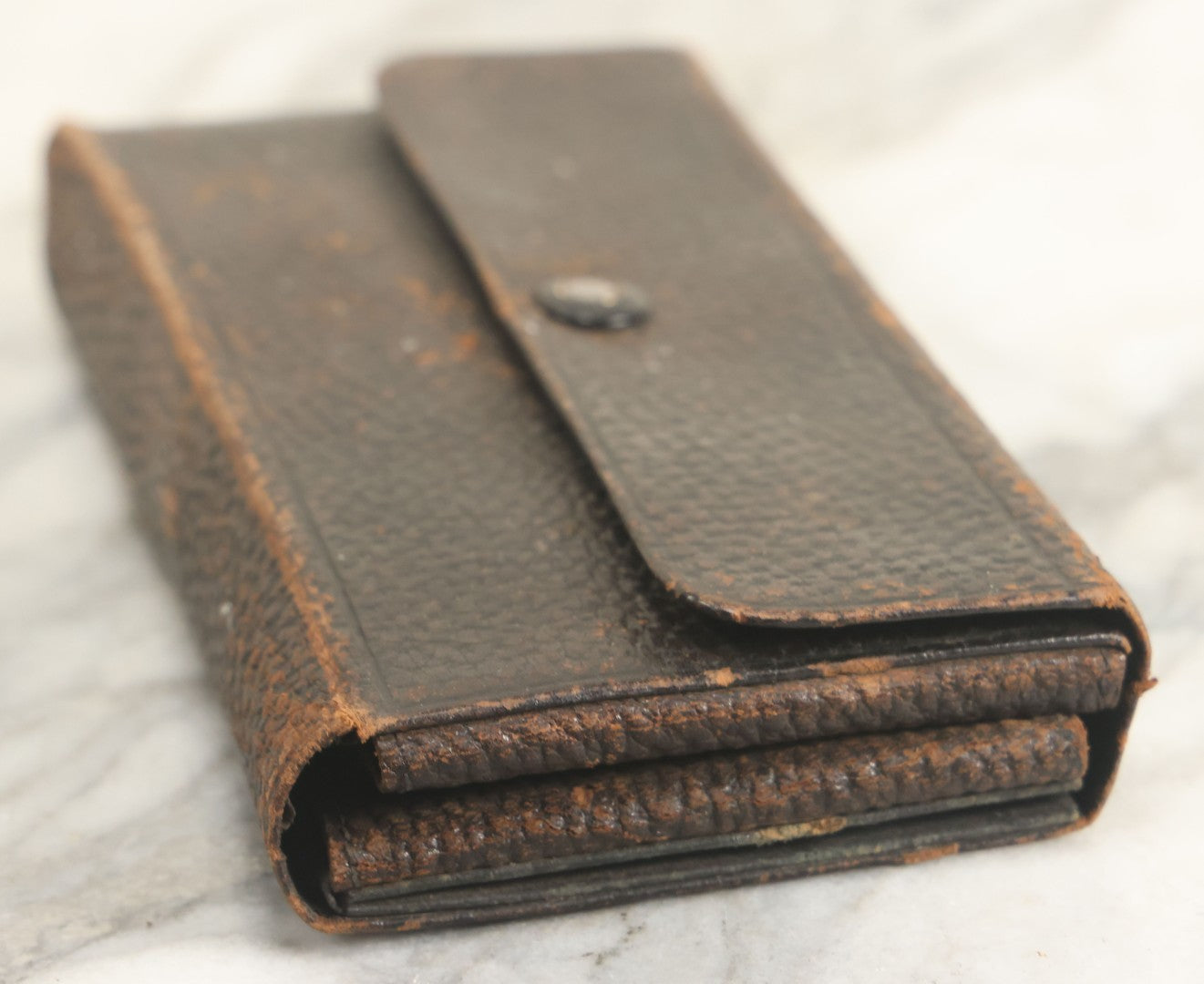 Lot 018 - Antique Sharp & Smith Surgical Instruments Kit In Fold Up Leather Case, 14 Pieces, As Found