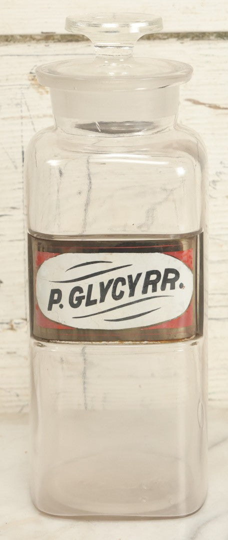 Lot 027 - Antique P. Glycyrr. Pulvis Glycyrrhizae (Powdered Licorice Root) Apothecary Bottle With Glass Label