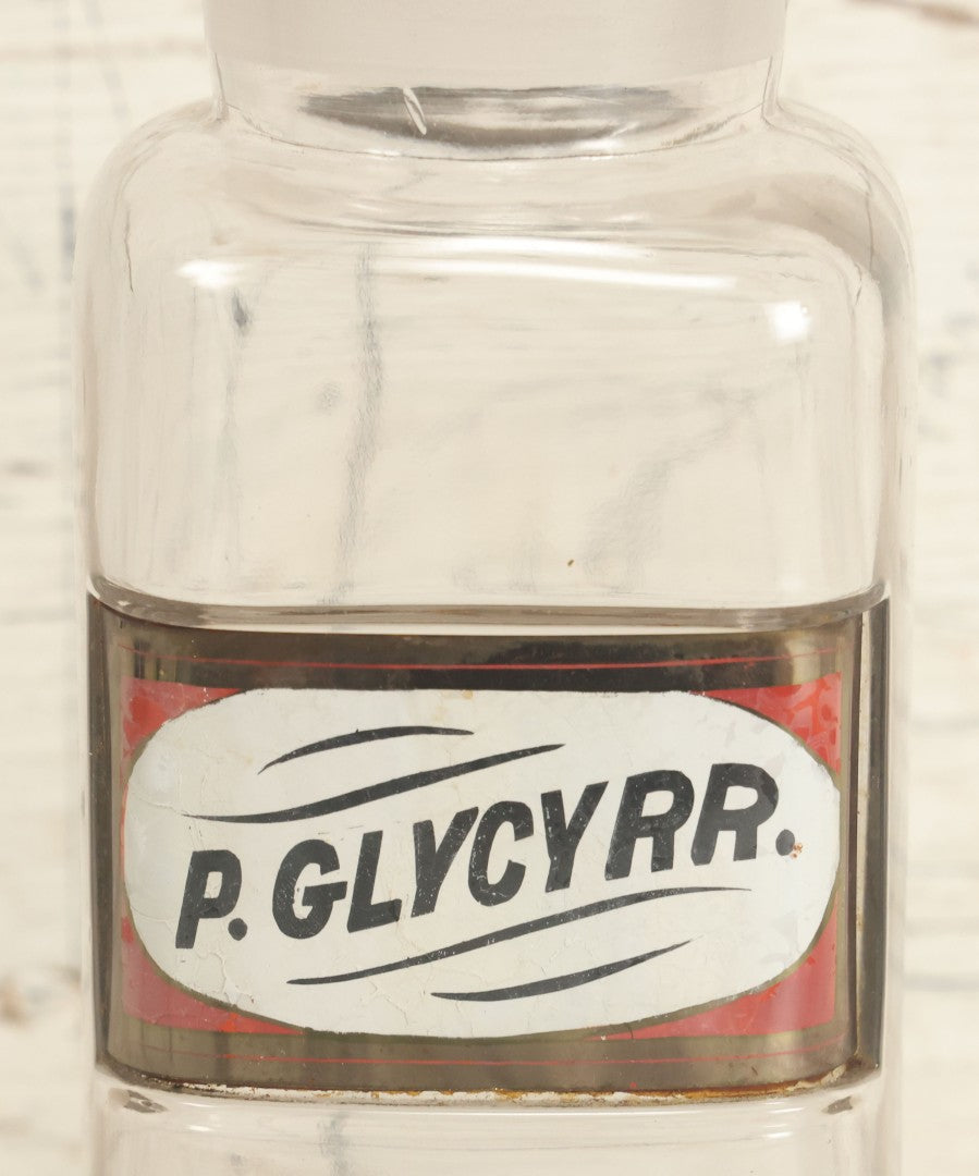 Lot 027 - Antique P. Glycyrr. Pulvis Glycyrrhizae (Powdered Licorice Root) Apothecary Bottle With Glass Label