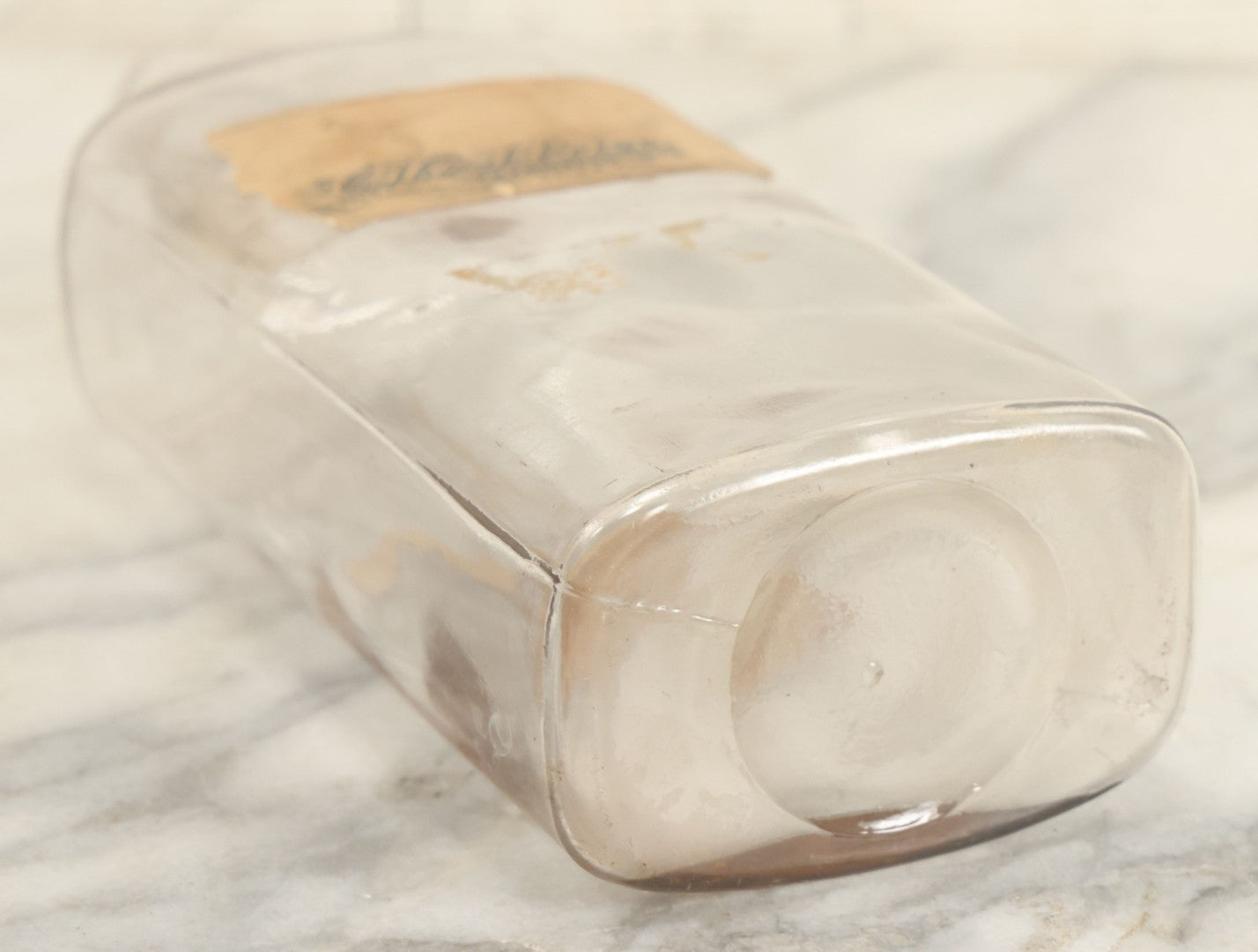 Lot 028 - Antique Glass Pharmacy Bottle From C.H. & J, Price, Pharmacists, Salem, Massachusetts, With Handwritten "Denatured Alcohol Poison" Label And Red Poison Label With Skull And Crossbones, Full Quart Size