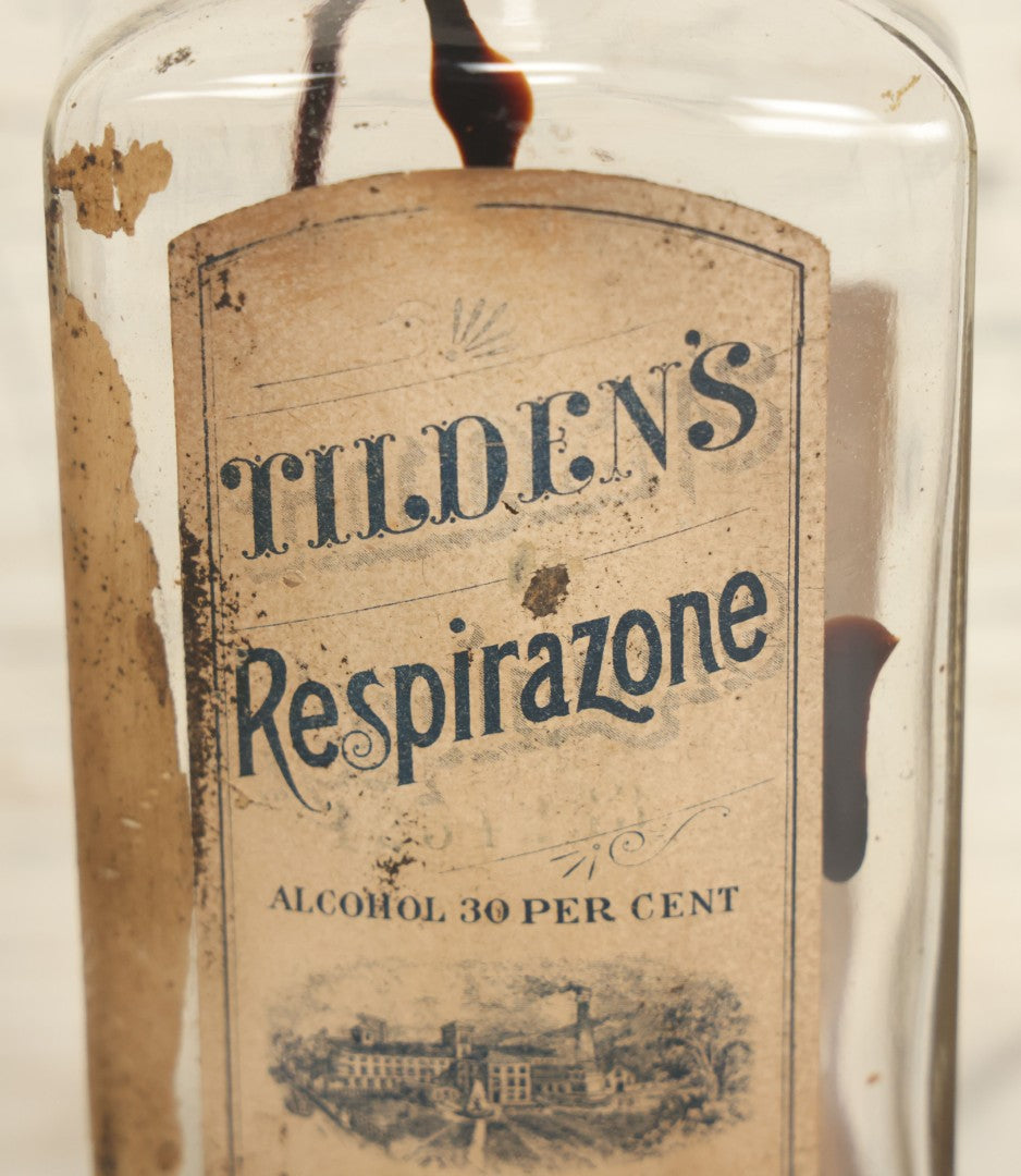 Lot 033 - Antique Tilden's Respirazone Pharmacy Bottle Prepared By The Tilden Company, New Lebanon, New York
