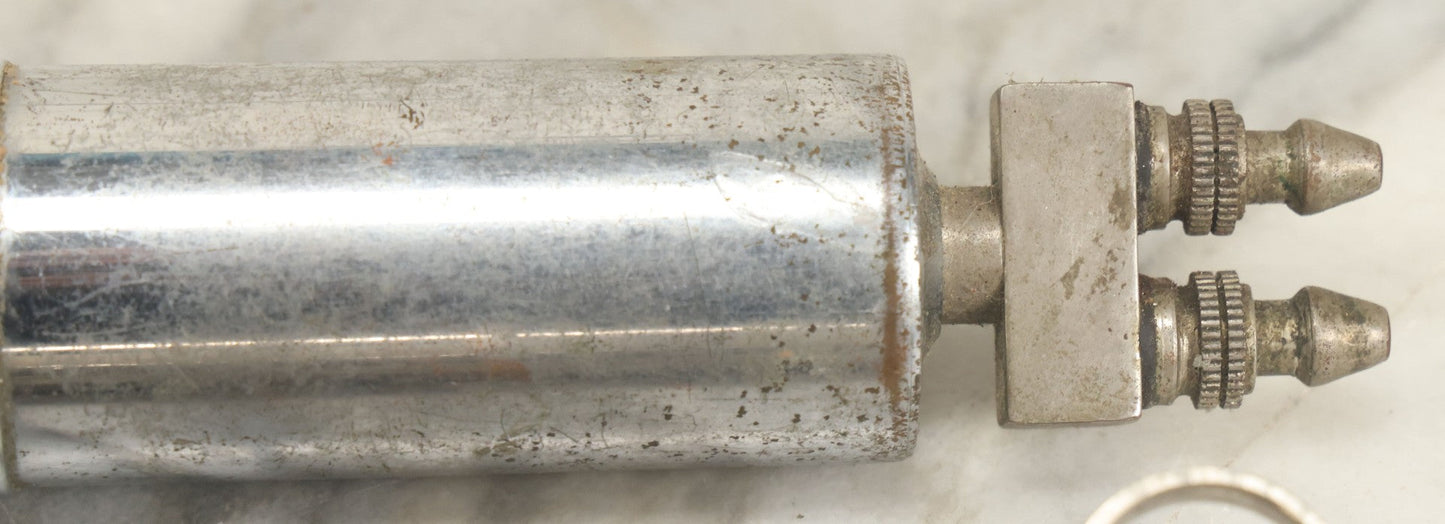 Lot 038 - Pair Of Antique Metal Syringes Including Empire By Becton, Dickinson, & Co., Rutherford, New Jersey