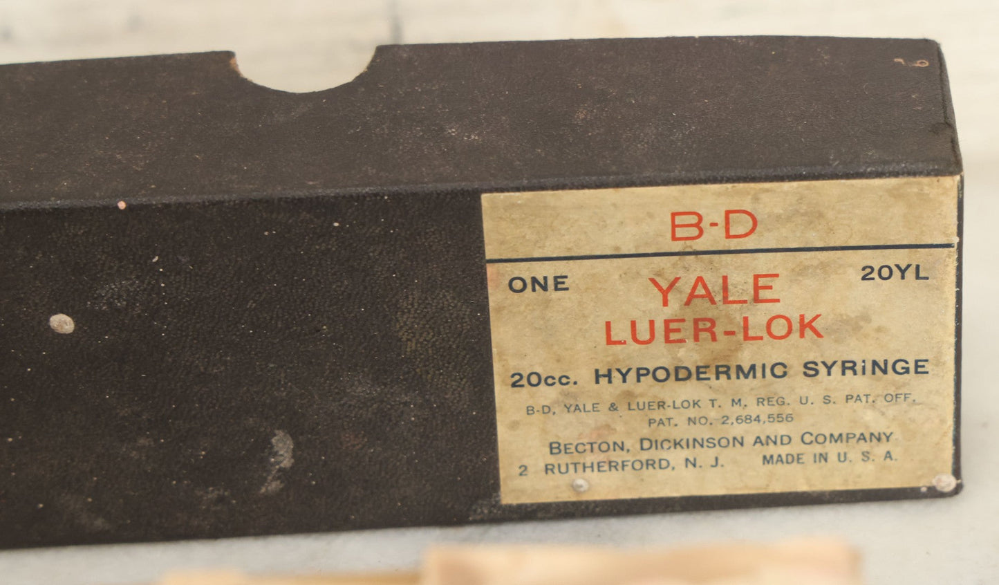 Lot 039 - Vintage B.D. Yale Luer-Lok 20Cc Hypodermic Syringe In Original Box, Becton, Dickinson, And Company, Rutherford, New Jersey