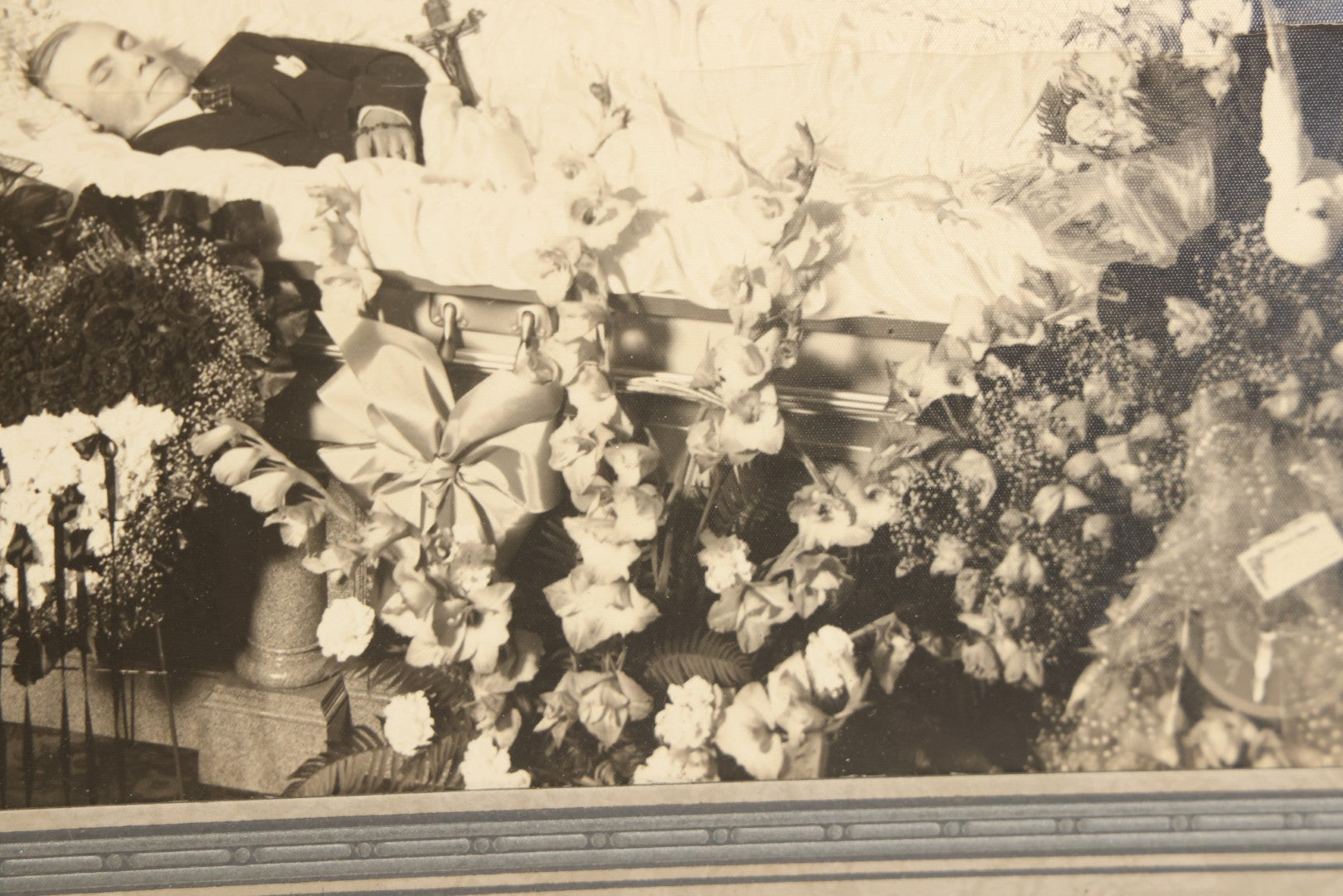 Lot 041 - Antique Boarded Photo Of A Man's Funeral, Professionally Framed