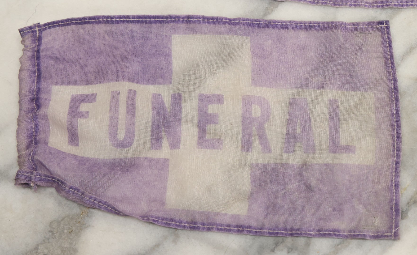 Lot 042 - Grouping Of Eight Vintage Purple Funeral Automobile Car Flags