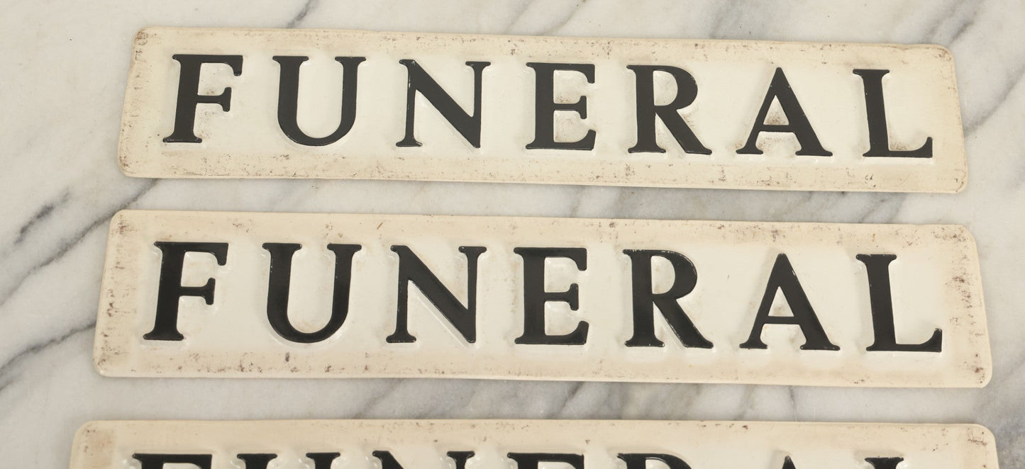 Lot 045 - Grouping Of Four Vintage Plastic Funeral Home Procession Automobile Car Magnets
