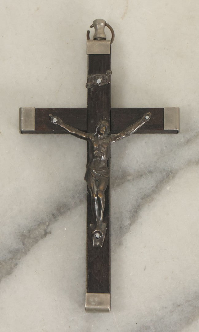 Lot 061 - Grouping Of Six Assorted Wooden Crucifixes, Mostly Plain, Some With Detailing