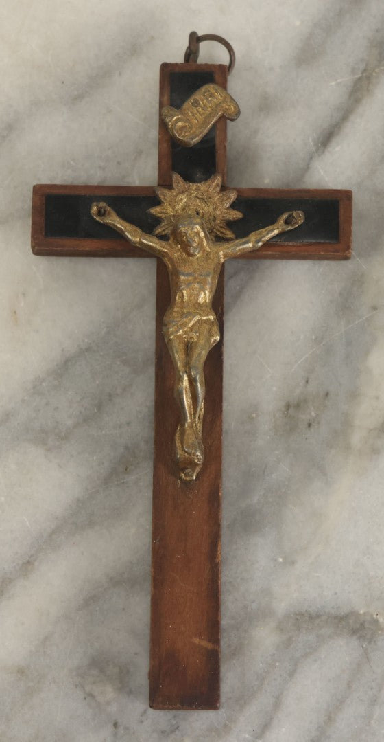 Lot 061 - Grouping Of Six Assorted Wooden Crucifixes, Mostly Plain, Some With Detailing
