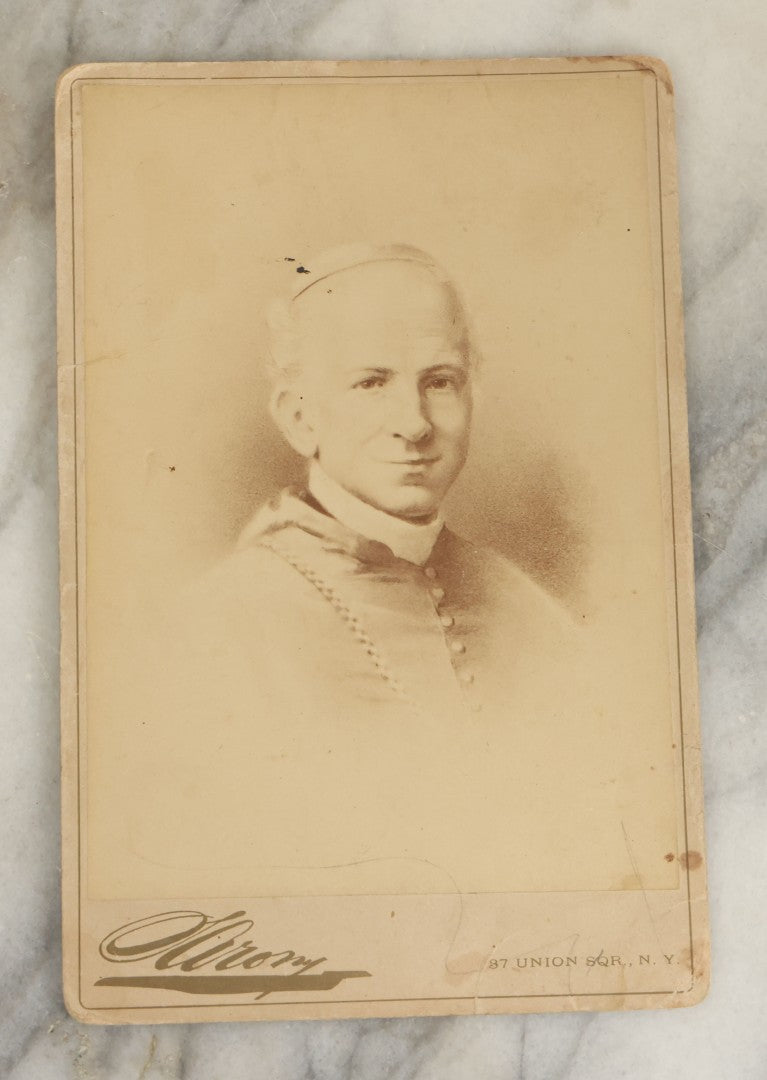 Lot 063 - Pair Of Antique Cabinet Card Photographs Of Priests, Taken By A New York Photographer