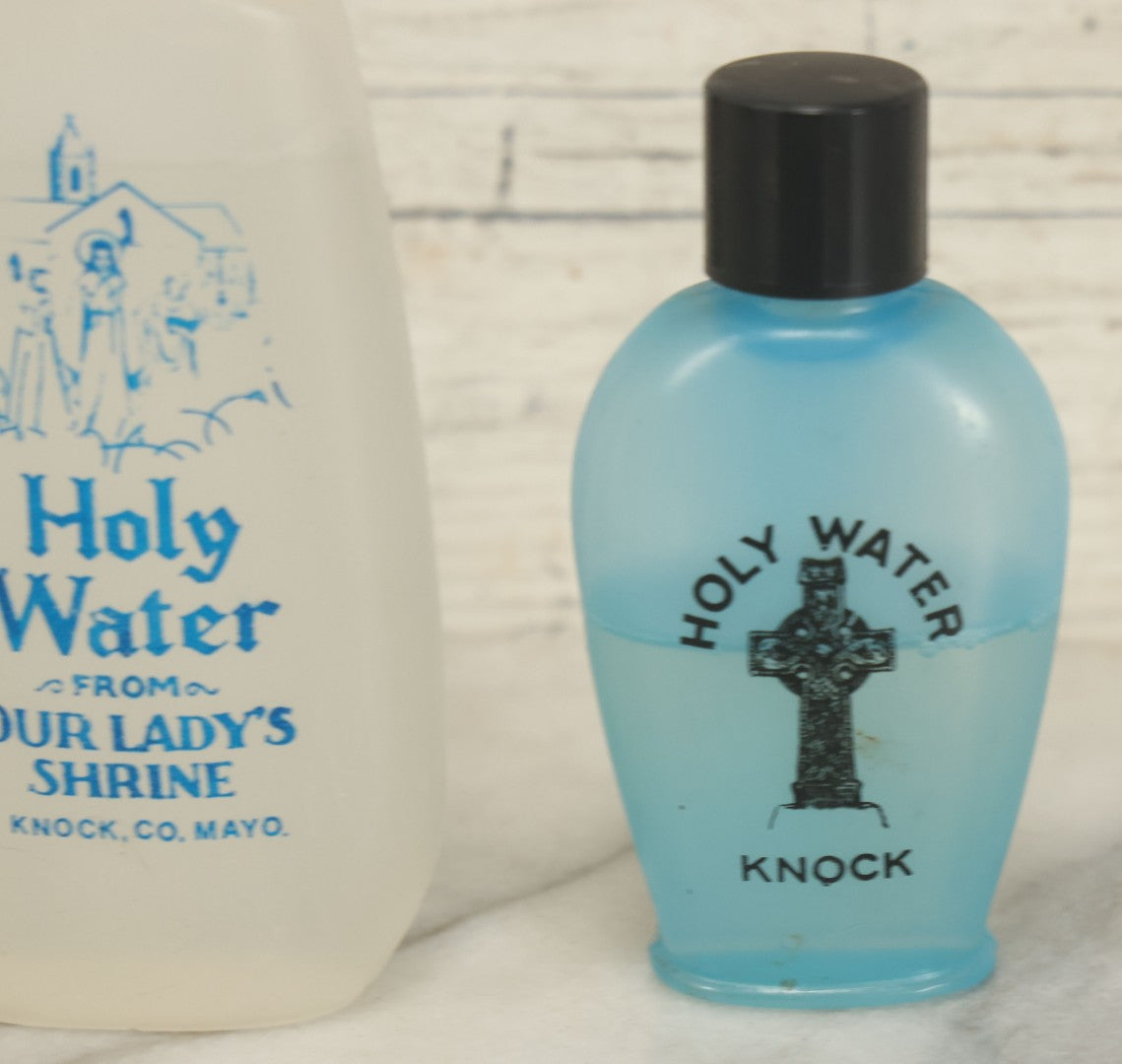 Lot 067 - Pair Of Vintage Holy Water Plastic Bottles From Sanctuary Of Our Lady Of Knock, Knock County, Mayo, Ireland