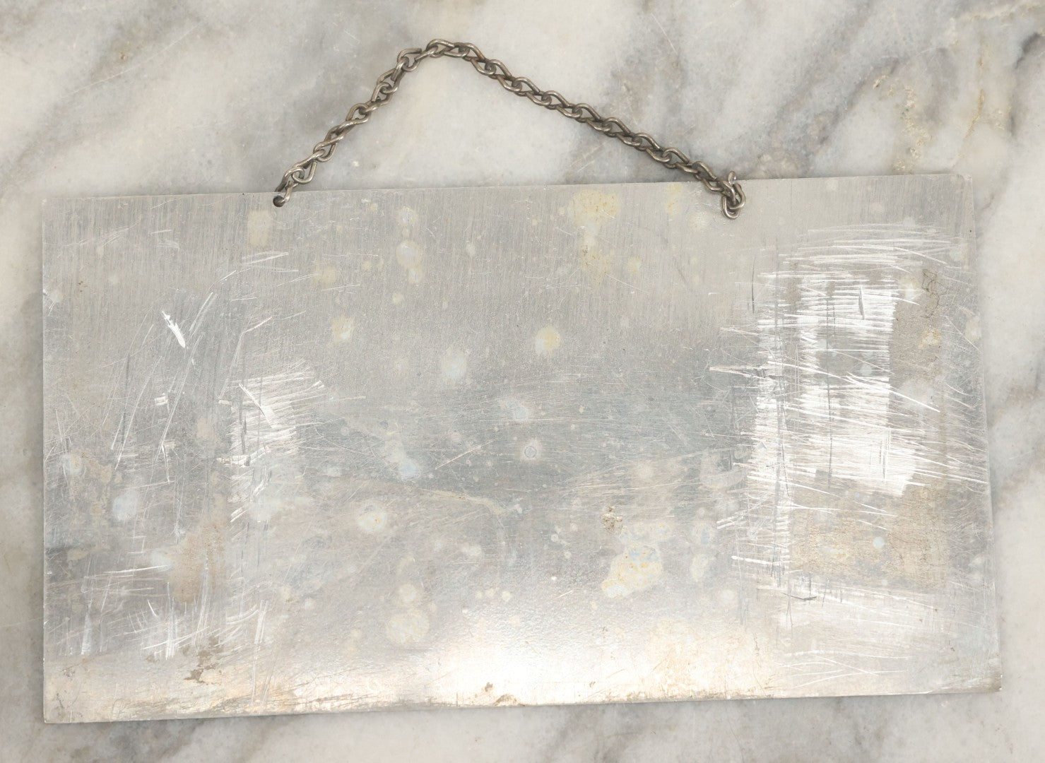 Lot 071 - Vintage Funeral Home Hanging Sign, "This Place Inspected And Approved By Local Health Department," With Chain, By E.V. Yeuell Co., Malden, Massachusetts
