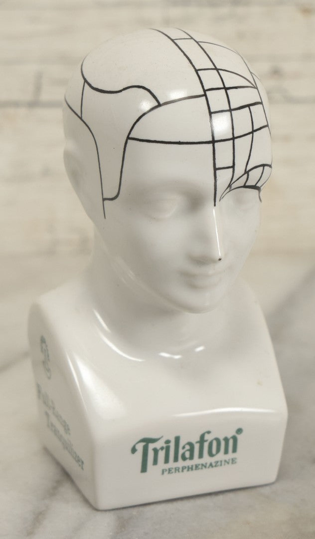 Lot 072 - Vintage Advertising Phrenology Bust For Trilafon Perphenazine, Full Range Tranquilizer, By Schering
