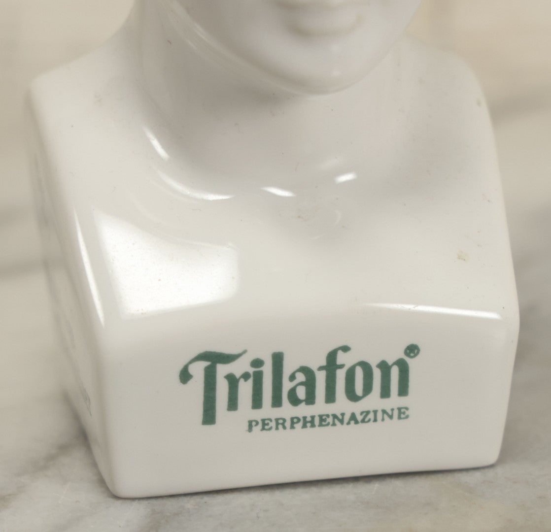 Lot 072 - Vintage Advertising Phrenology Bust For Trilafon Perphenazine, Full Range Tranquilizer, By Schering