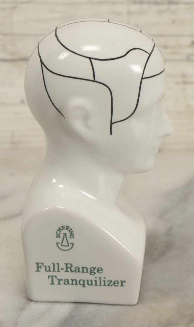 Lot 072 - Vintage Advertising Phrenology Bust For Trilafon Perphenazine, Full Range Tranquilizer, By Schering