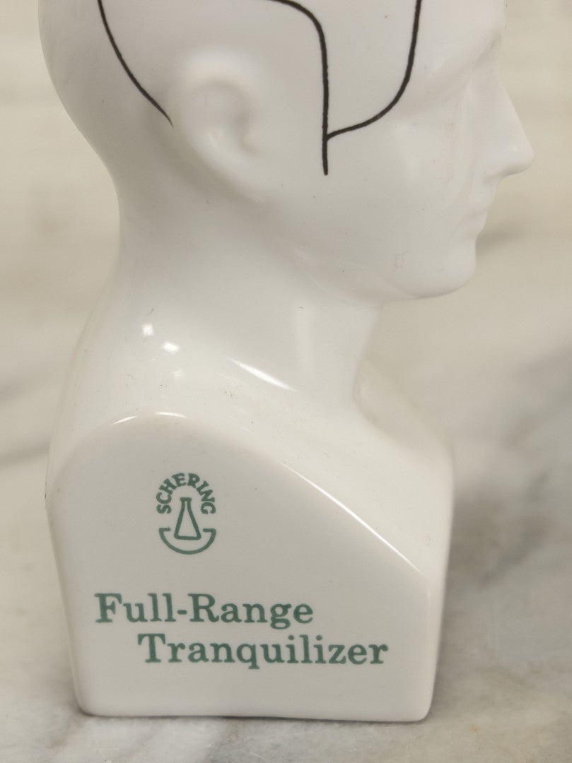 Lot 072 - Vintage Advertising Phrenology Bust For Trilafon Perphenazine, Full Range Tranquilizer, By Schering