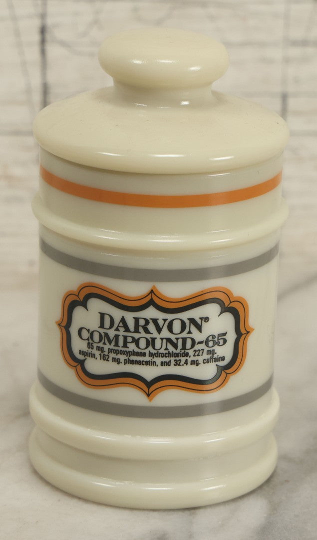 Lot 073 - Vintage Advertising Apothecary Jar For Darvon Compound-65 (Aspirin / Caffeine / Propoxyphene)