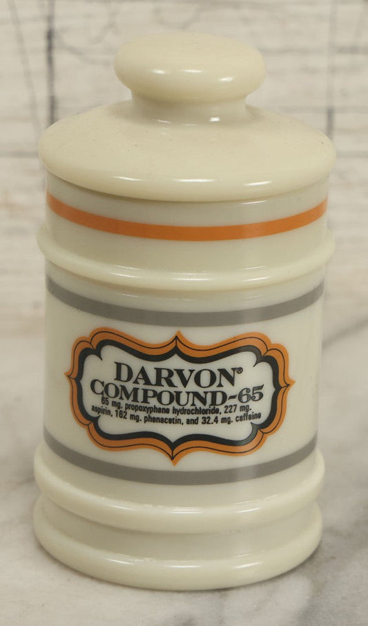 Lot 073 - Vintage Advertising Apothecary Jar For Darvon Compound-65 (Aspirin / Caffeine / Propoxyphene)