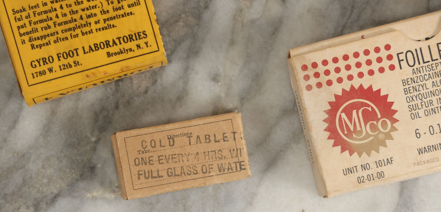 Lot 074 - Grouping Of 18 Boxed Pharmacy Items Including Ideal Syringe, Toppan's Laxative Cold Capsules, Mearig Throat Lozenges, And More