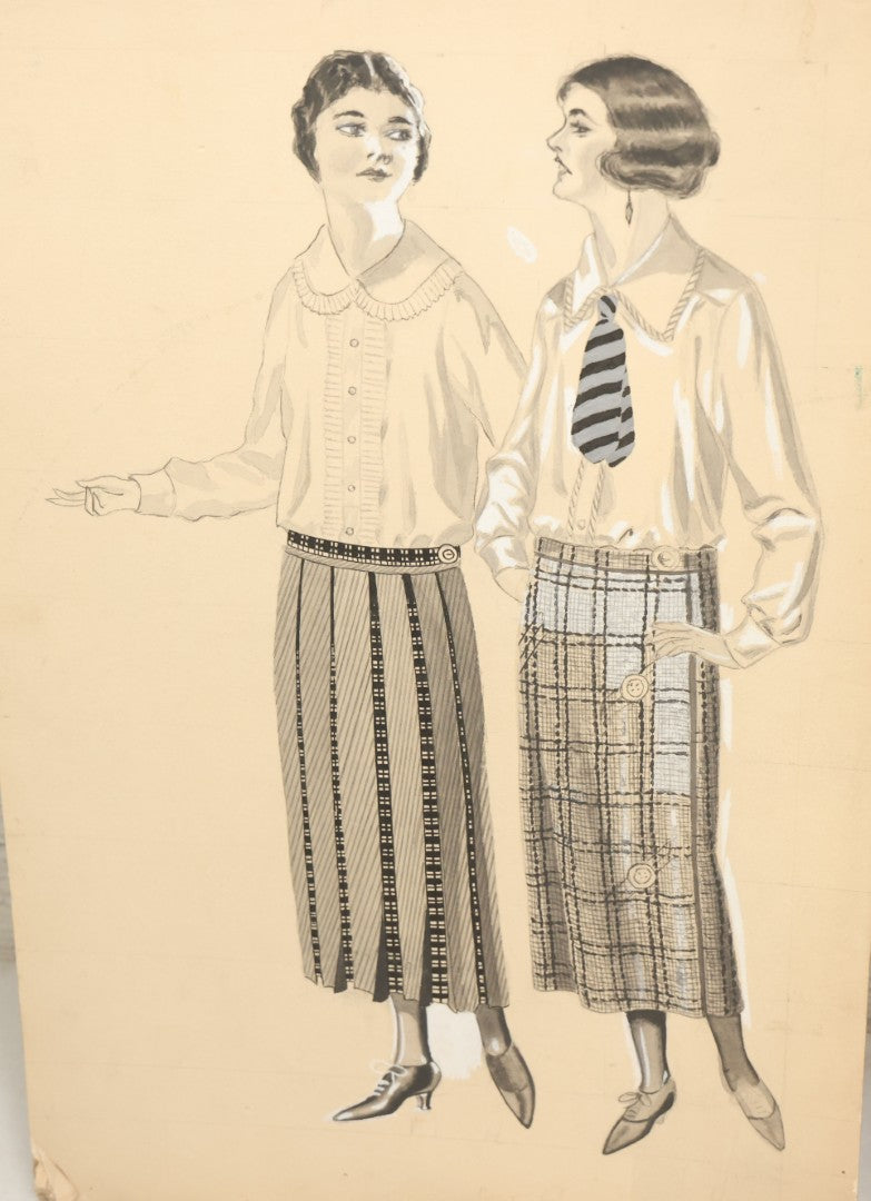 Lot 081 - Grouping Of Six Hand Drawn, Hand Painted Concept Art Proofs For Vogue Magazine, Other Publications, Including General Motors, On Board And Paper, by Paul J. Welzel, Puyallup, Washington