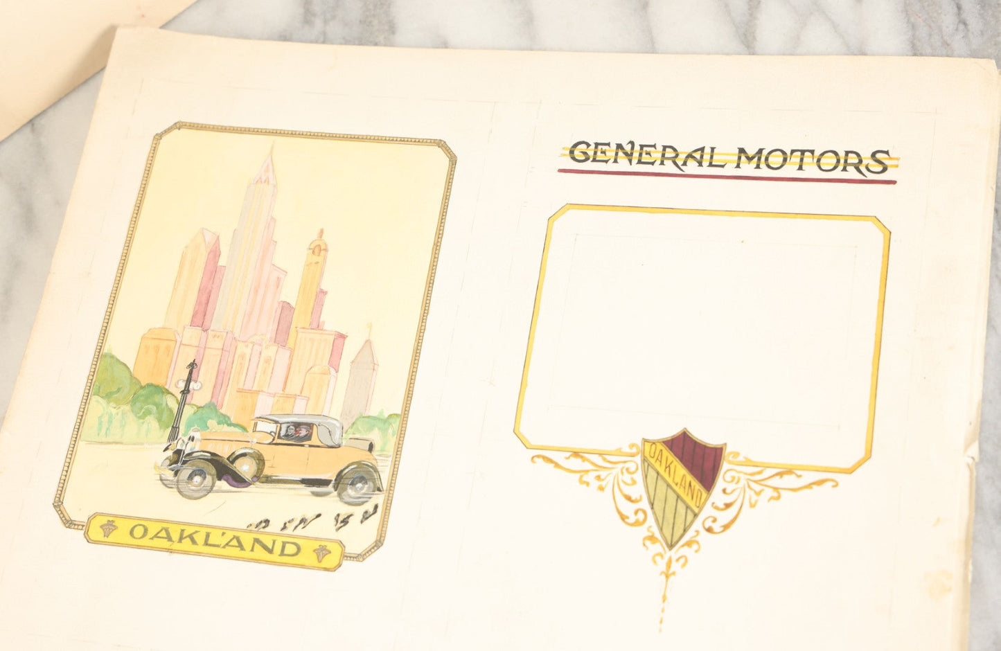 Lot 081 - Grouping Of Six Hand Drawn, Hand Painted Concept Art Proofs For Vogue Magazine, Other Publications, Including General Motors, On Board And Paper, by Paul J. Welzel, Puyallup, Washington