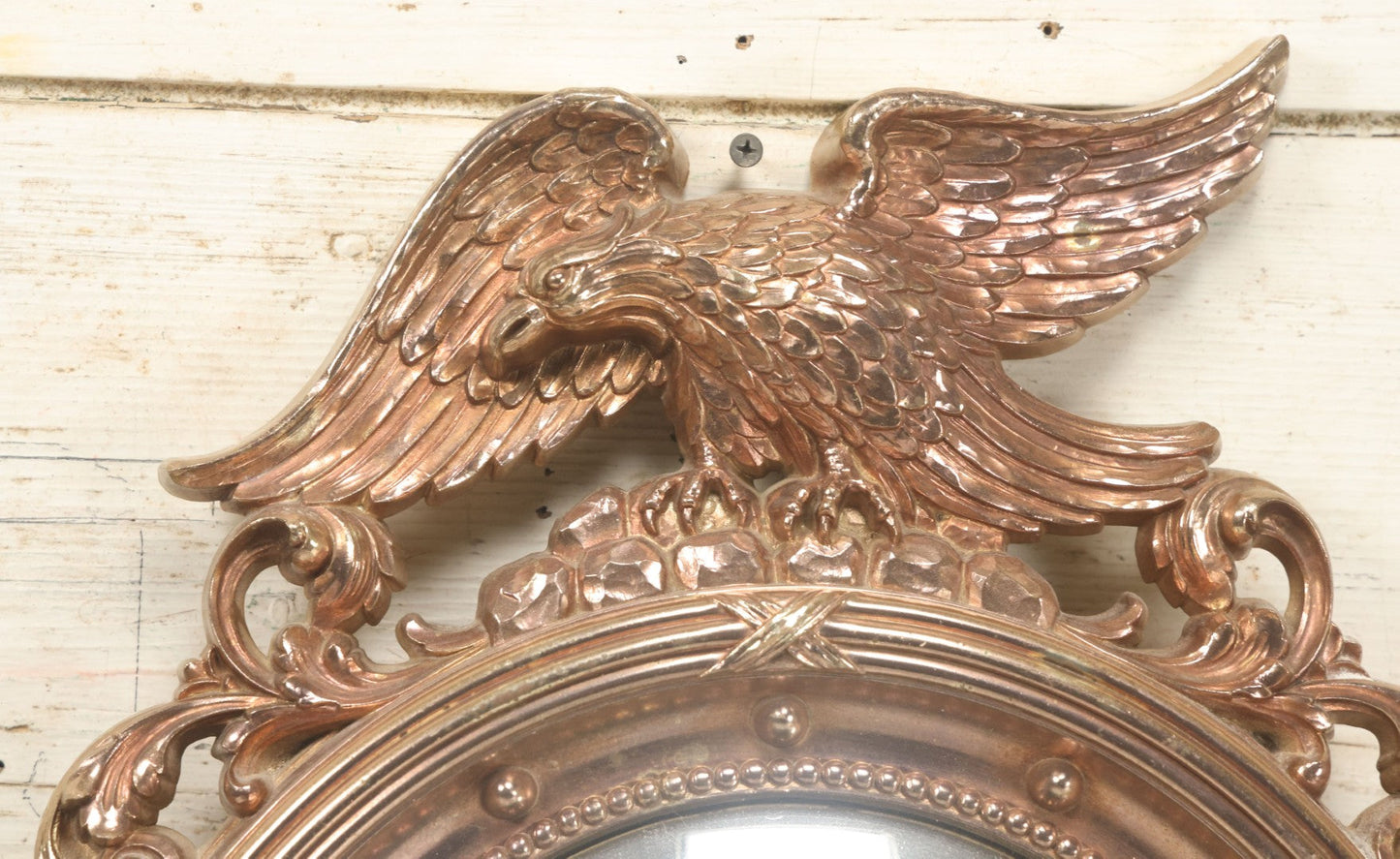 Lot 082 - Vintage Syroco Eagle Convex Mirror Wall Hanger, By Syroco Inc., No. 4007