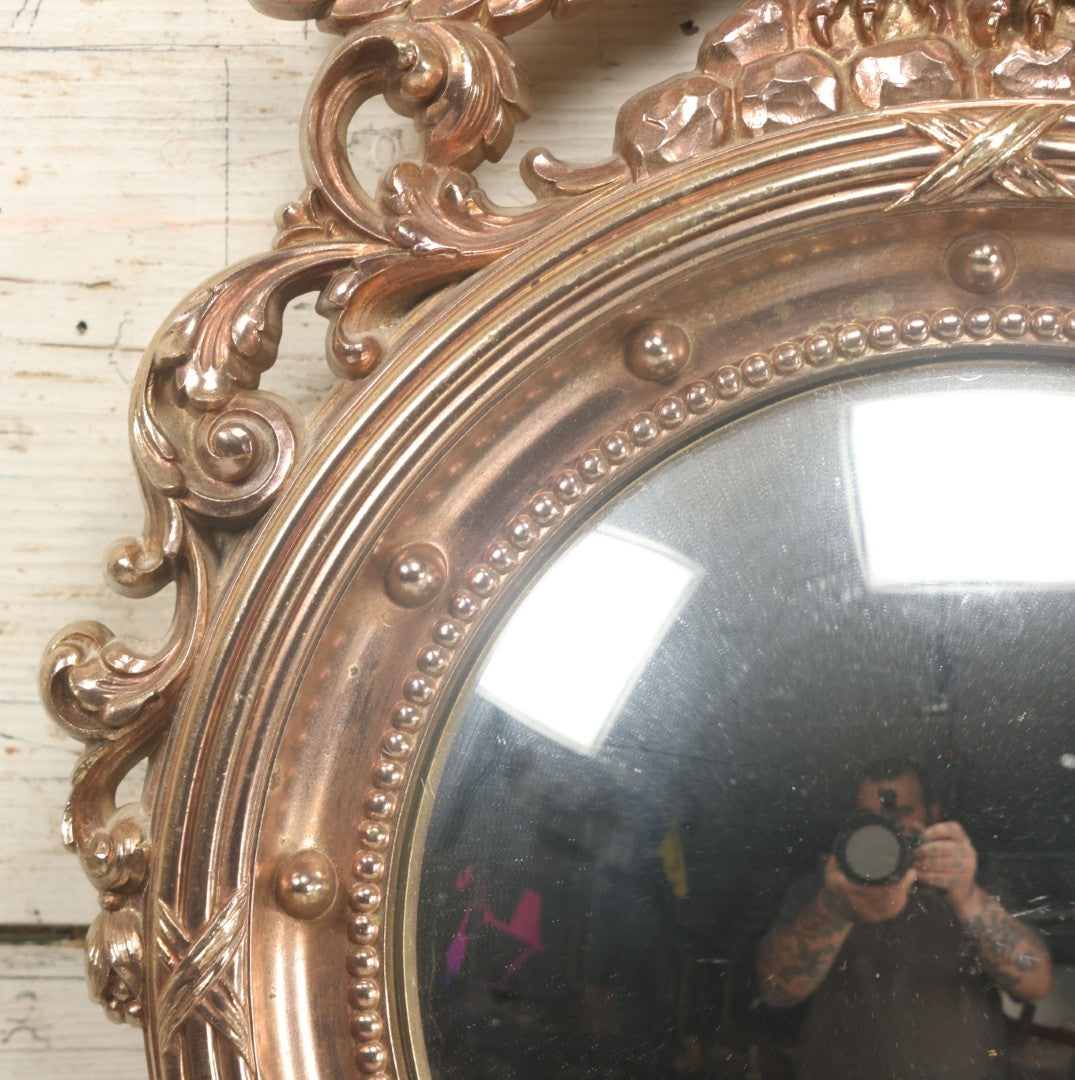 Lot 082 - Vintage Syroco Eagle Convex Mirror Wall Hanger, By Syroco Inc., No. 4007
