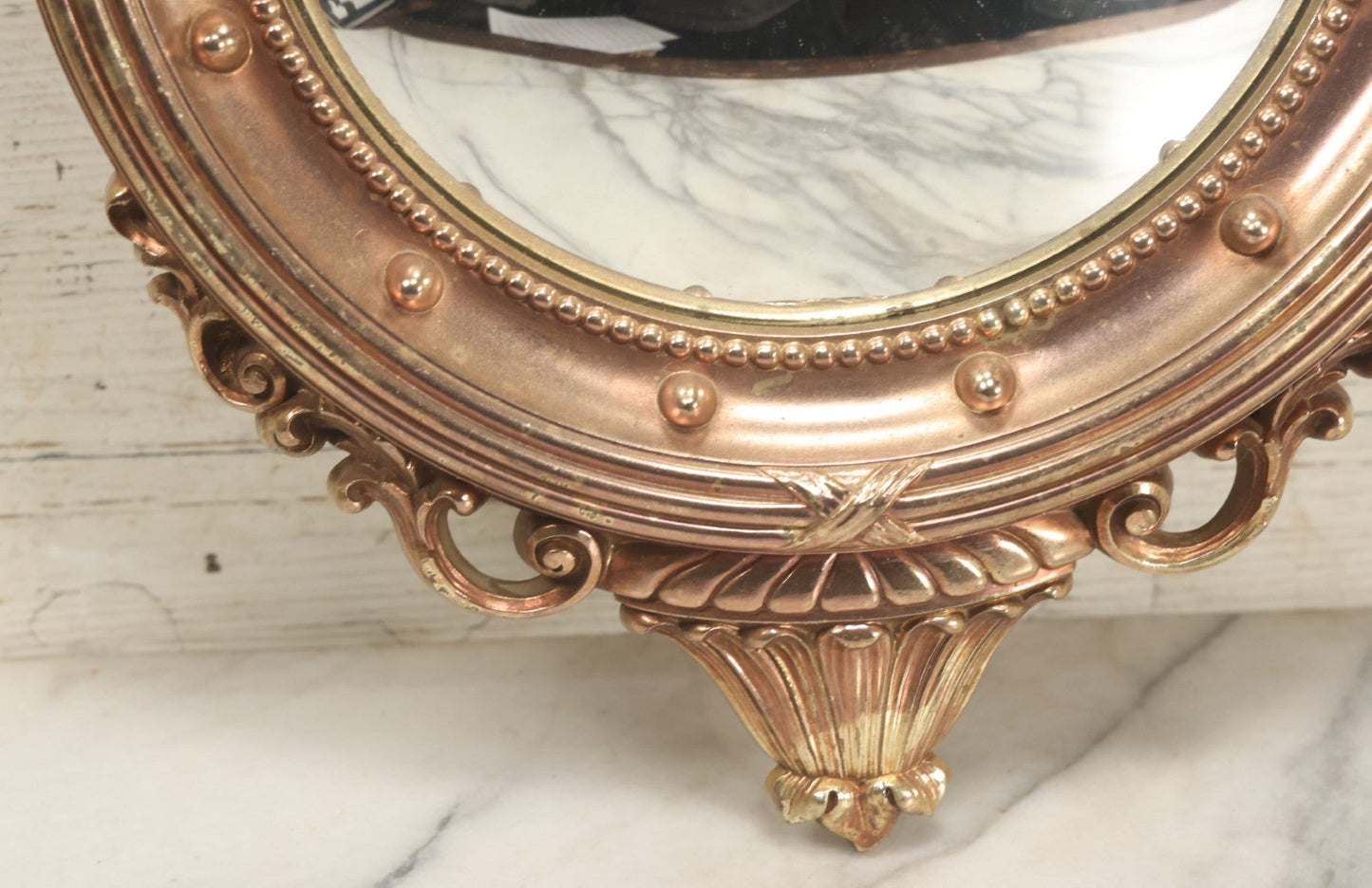 Lot 082 - Vintage Syroco Eagle Convex Mirror Wall Hanger, By Syroco Inc., No. 4007