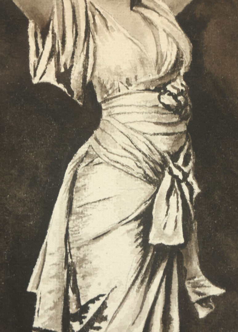 Lot 083 - Antique Watercolor Painting Of Beautiful Woman Stretching, After Nathaniel Sichel (1843-1907)