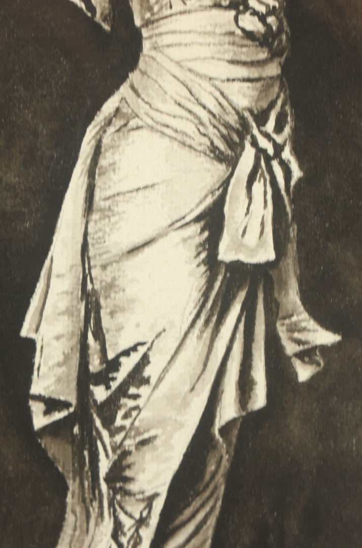 Lot 083 - Antique Watercolor Painting Of Beautiful Woman Stretching, After Nathaniel Sichel (1843-1907)