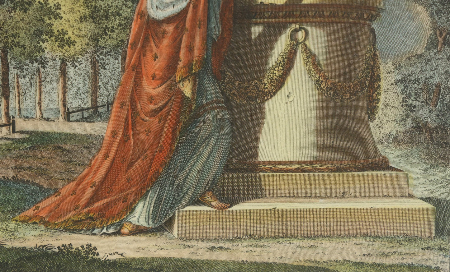 Lot 086 - Antique Hand Colored Engraving Of The Apotheosis Of Louis Xvi Of France, Ascending To Heaven, With St. Louis To Greet Him, By Paul Wolfgang Schwarz, Circa 1793