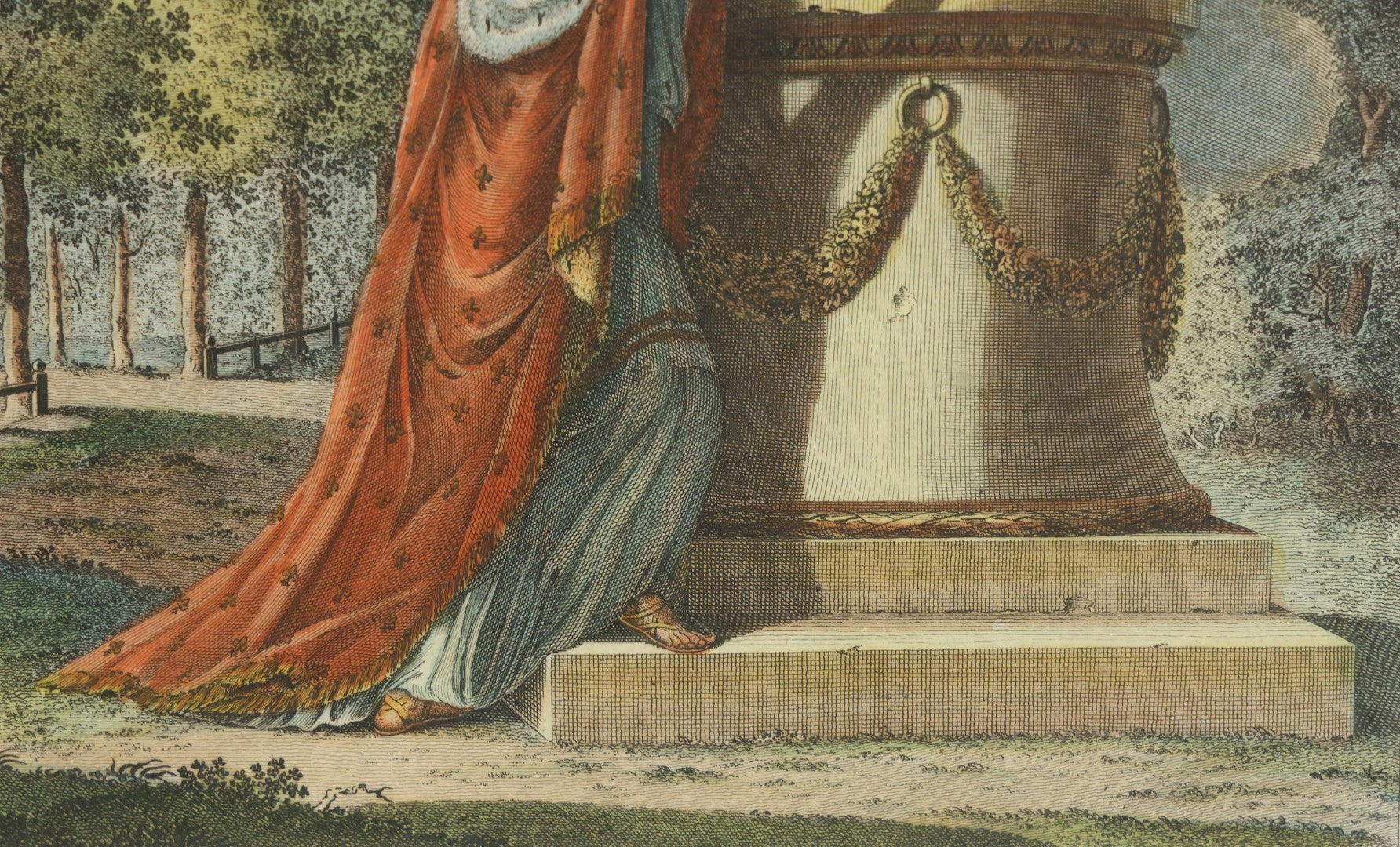 Lot 086 - Antique Hand Colored Engraving Of The Apotheosis Of Louis Xvi Of France, Ascending To Heaven, With St. Louis To Greet Him, By Paul Wolfgang Schwarz, Circa 1793