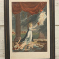 Lot 087 - Antique Hand Colored Engraving Of An Allegorical Religious Or Mystical Scene, Featuring A Woman Reaching Toward Heaven, A Slain Medusa, A Storm In The Sky, Etc., Esoteric Subject Matter, Circa 18th Century, In Frame