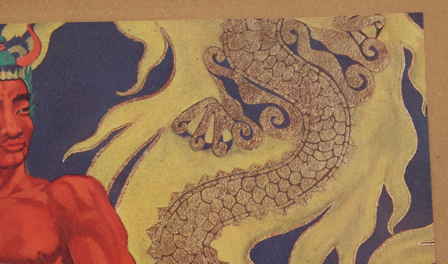Lot 090 - Vintage Chinese Style Artwork, "Dragon Flag Bearer" From The Folio Edition Of The "Fay-Yen-Fah" Musical, Illustrated By Hubert Julian Stowitts (1892-1953) Circa 1926, In Frame