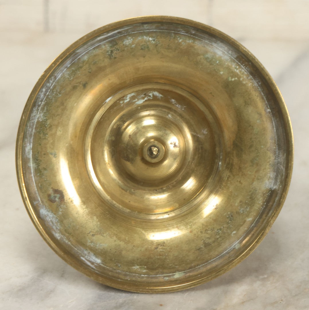 Lot 097 - Antique Brass Repoussé Inkwell With Classical Design, Brass Insert